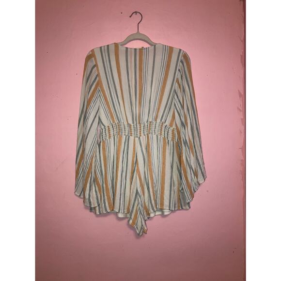 Altar'd State striped summer tie-front romper size small - Picture 6 of 6